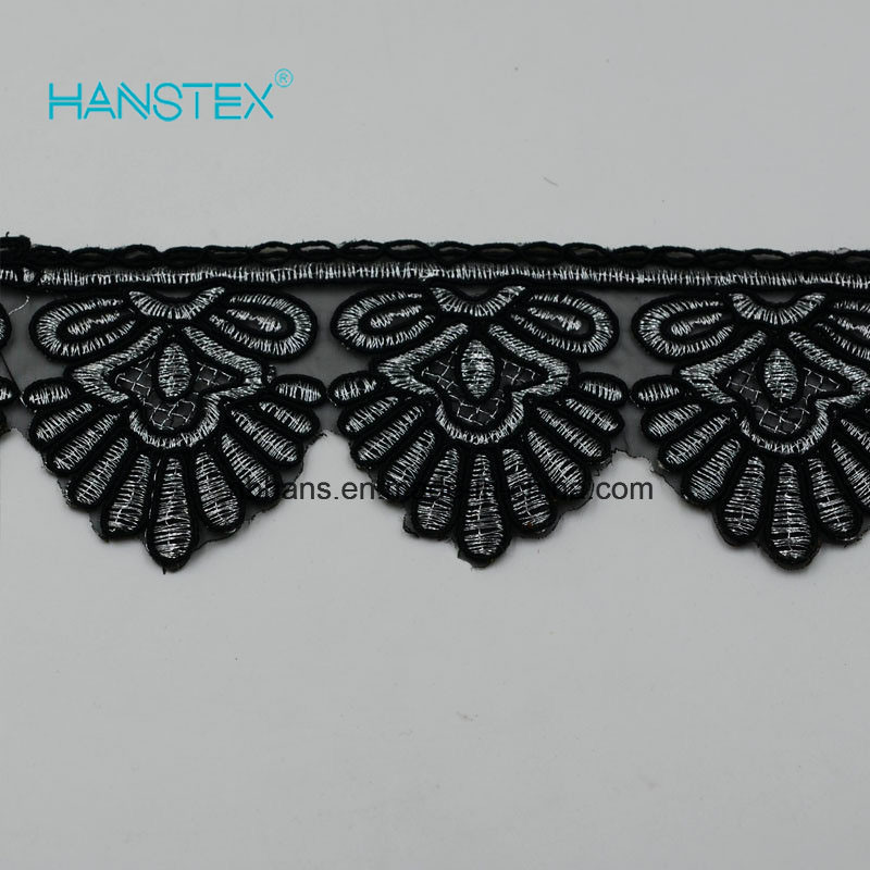 Hans Amazon Hot Sale New Design Embroidery Lace on Organza