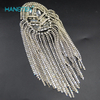 Hand Made Rhinestone Beaded Decoration Shoulder Applique Patch with Soulder Patch