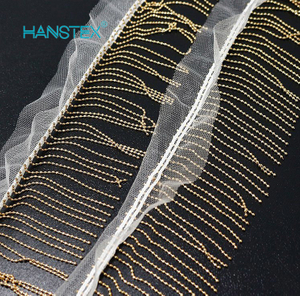Copper Row Mesh Cloth Beads Accessories DIY Clothing Decoration Chain Tassel Lace Trimming