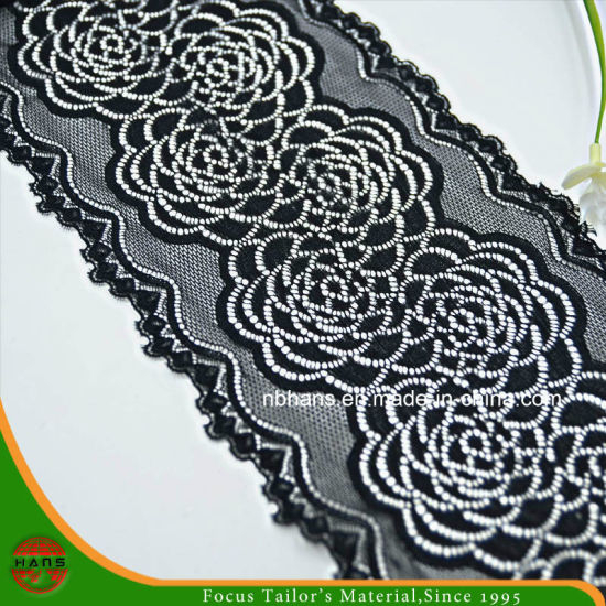 Black Floral Elastic Lace (FJXD-06)
