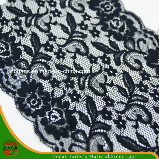 Black Floral Elastic Lace (FJXD-19)