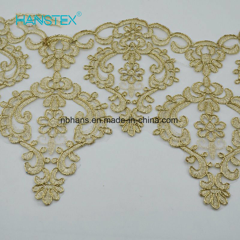Hans Custom Promotion New Design Embroidery Lace on Organza