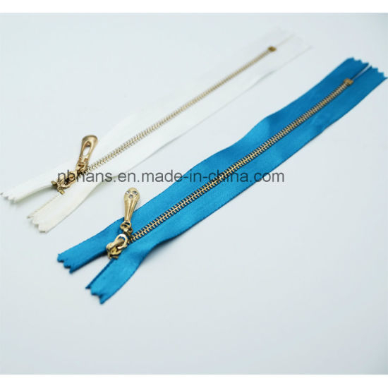 Ribbon Zipper with Golden Teeth (R-001)