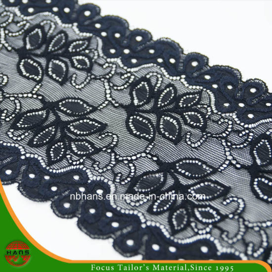Black Floral Elastic Lace (FJXD-10)