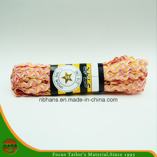 New Design Zig-Zag Tape with Gold Thread (pink&white)