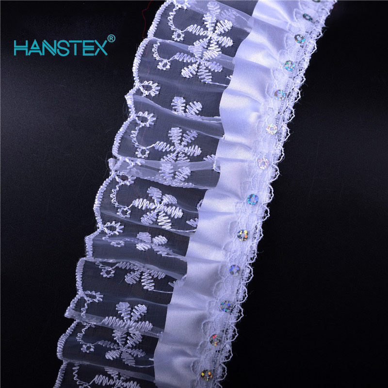 Hans Factory Customized Decoration Green Stretch Lace Trim