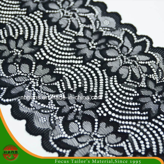 Black Floral Elastic Lace (FJXD-04)