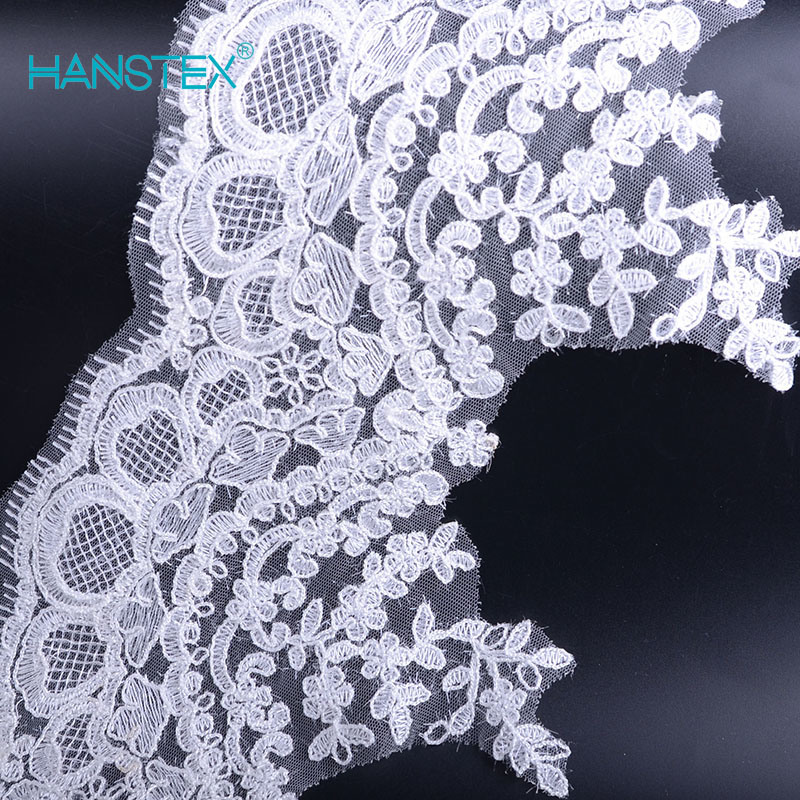 Hans China Factory Latest Arrival Lace Fabric with Beads