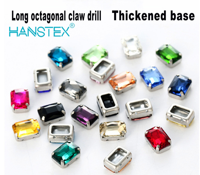 Thick Hollow Copper Claw Base Glass Grab Drill Rectangular Octagonal Crystal Claw Drill