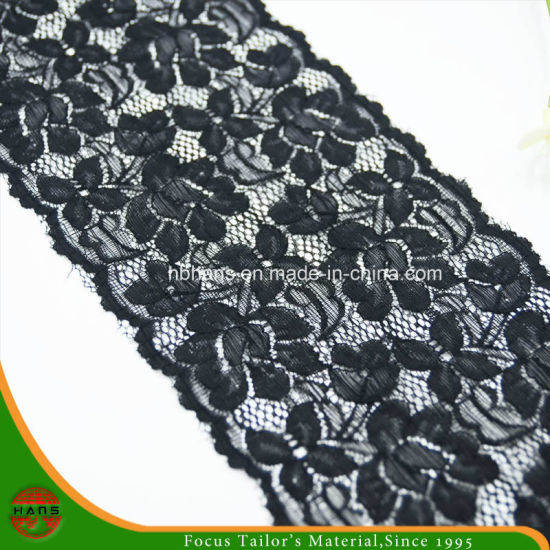 Black Floral Elastic Lace (FJXD-11)