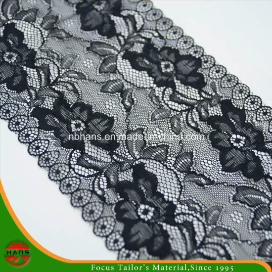 Black Floral Elastic Lace (FJXD-05)