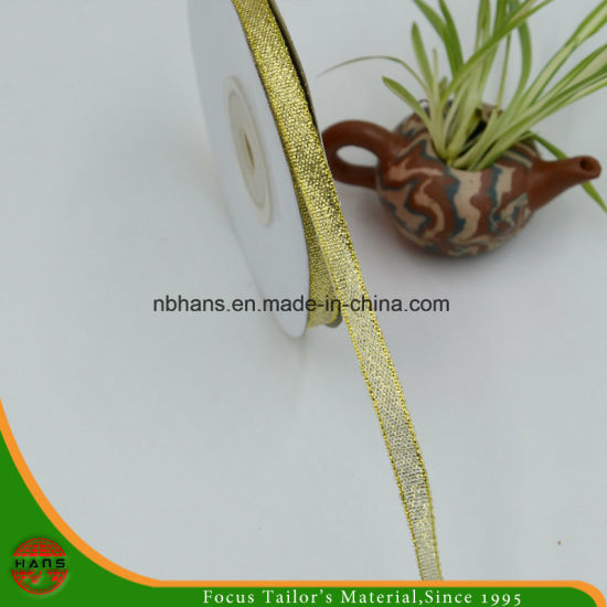 Golden Silver Gift Packaging Ribbon (HANS-86#-117)