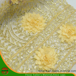 Embroidery Polyester Fabric with Stone (HAEF160007)