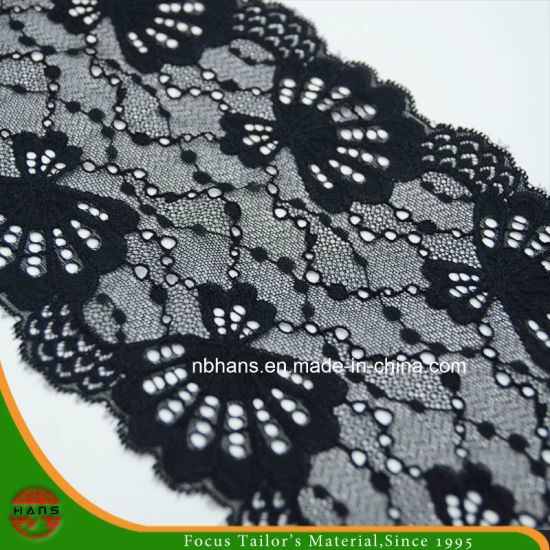 Black Floral Elastic Lace (FJXD-13)