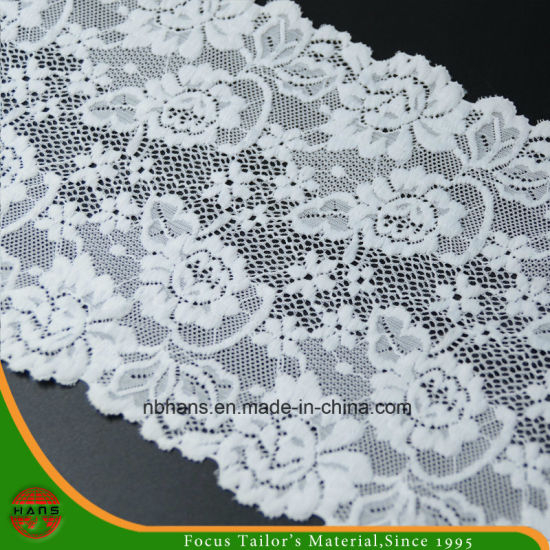 White Floral Elastic Lace (HSYJ-1704)