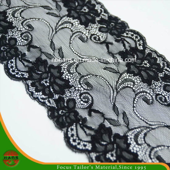 Black Floral Elastic Lace (FJXD-03)