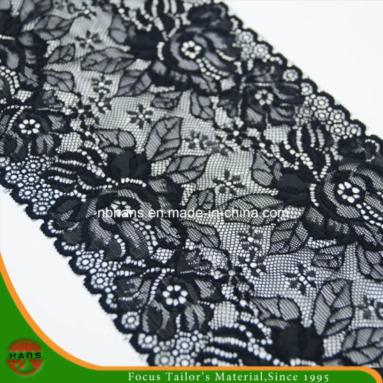 Black Floral Elastic Lace (FJXD-08)
