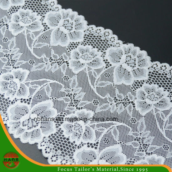 White Floral Elastic Lace (HSYJ-1706)