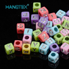 Wholesaler Round Flat Acrylic Letter Beads Colorful Name Alphabet Loose Beads for Kid Couples DIY Jewelry