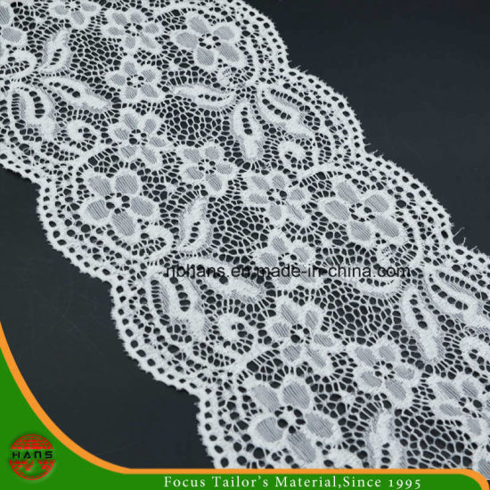 White Floral Elastic Lace (FJXD-25)