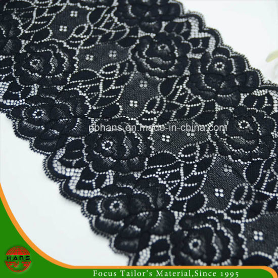 Black Floral Elastic Lace (FJXD-15)