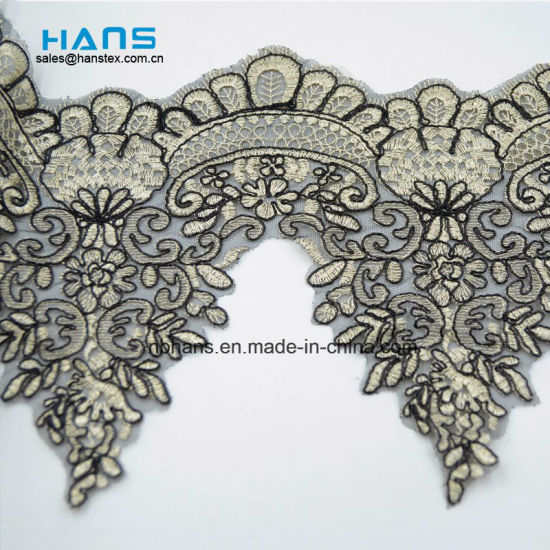 2018 New Design Embroidery Lace on Organza (HC-1826)