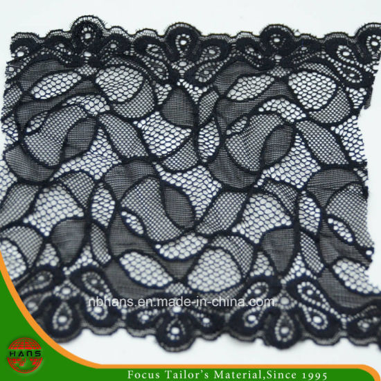 Black Floral Elastic Lace (FJXD-30)