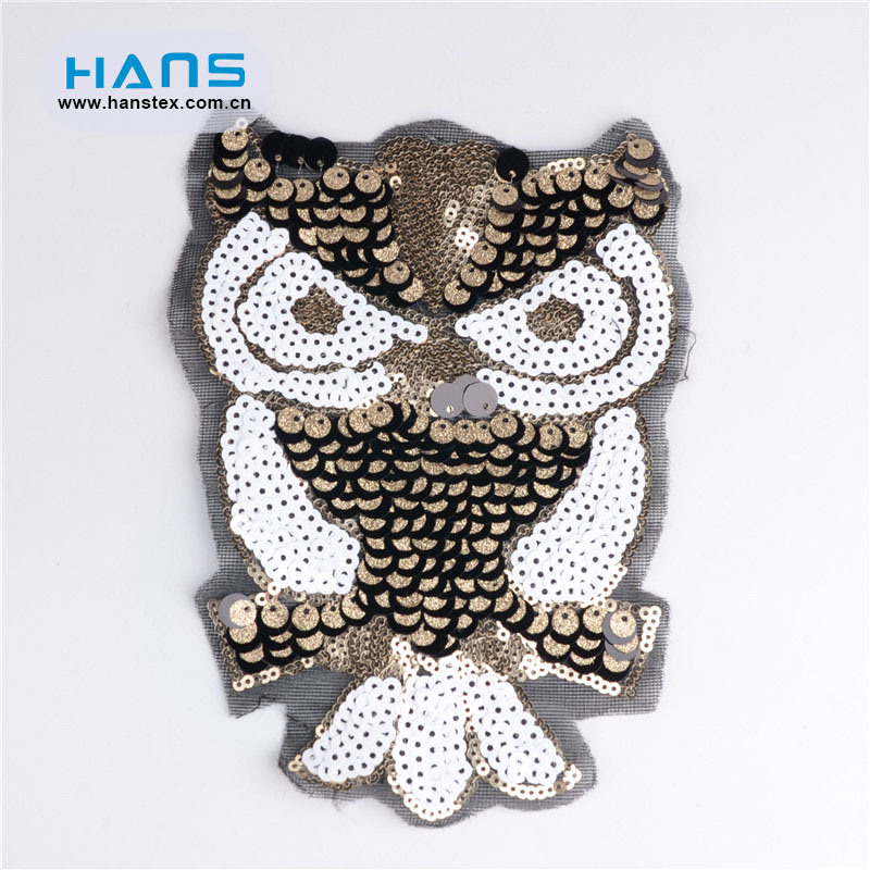 Hans Factory Directly Sell Transparent Sequin Embroidery Patches