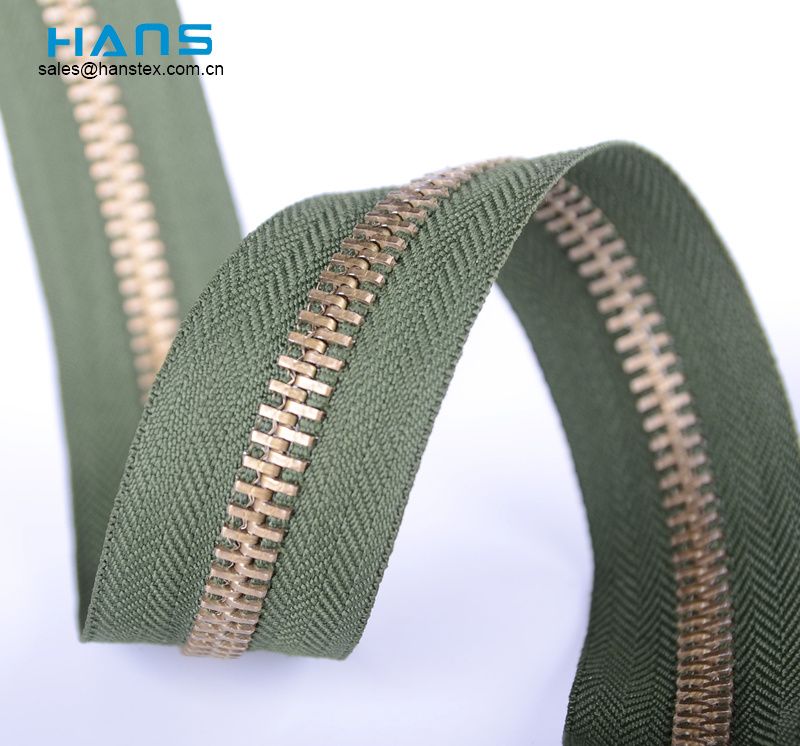 Hans New Well Designed Eco Friendly Metal Zipper by The Yard