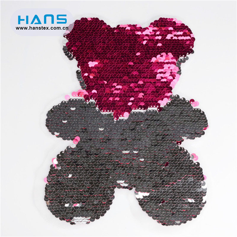 Hans Competitive Price with High Quality Clear Sequin Beaded Patch