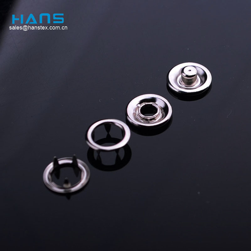 Hans High Quality OEM Polished Metal Ring Snap Button
