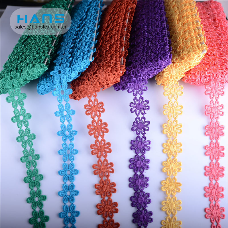 Hans Directly Sell Colorful Orange Lace Embroidery Fabric