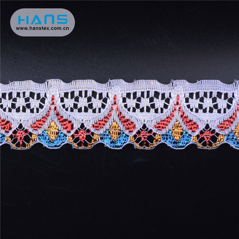 Hans Custom Manufactured Colorful Diamond Lace Fabric