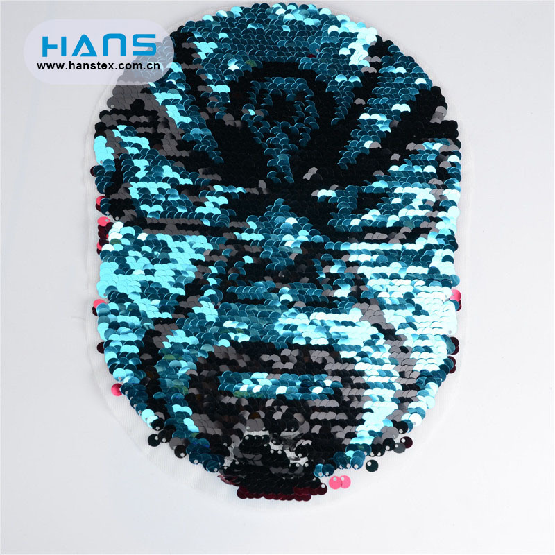 Hans Competitive Price with High Quality Clear Sequin Beaded Patch