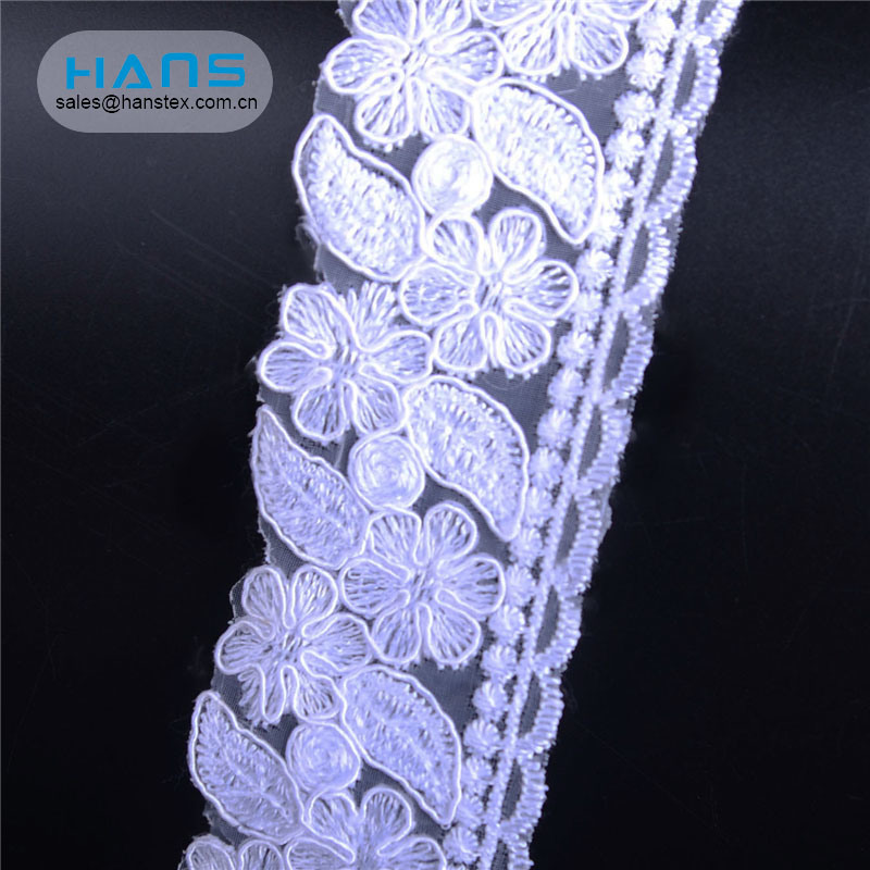 Hans Factory Customized Exquisite Guipure Lace Fabric Embroidery