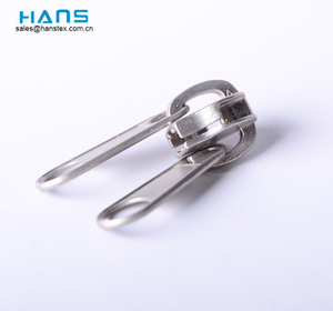Hans Professional Manufacturer Custom Nickel Metal Two Sided Zipper Slider