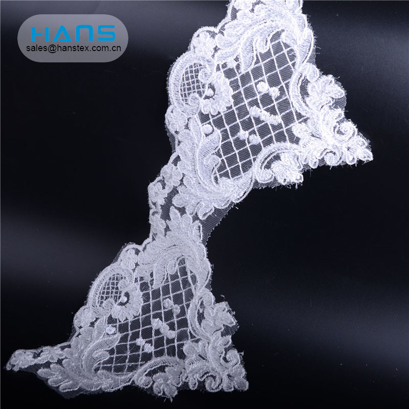 Hans Fast Delivery White Lace Embroidery Stone