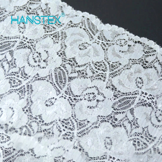 White Floral Elastic Lace (HSYJ-1703)