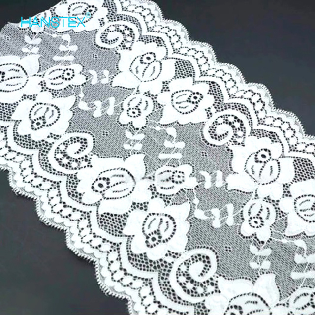 White Floral Elastic Lace (FJXD-24)