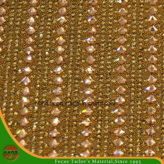 New Design Heat Transfer Adhesive Crystal Resin Rhinestone Mesh (HAYY-1765)
