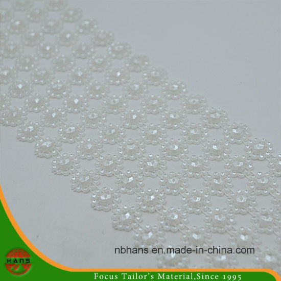 Flower Design Pearl Banding Trimming for Garment (HASLP160011)