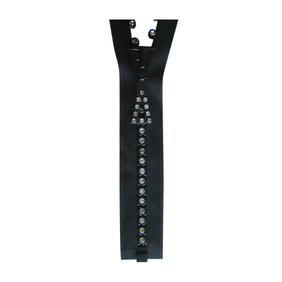 Rhinestone Plastic Open-End Zipper -5# (SZ-068)