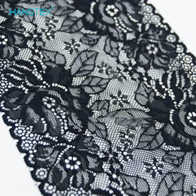 Black Floral Elastic Lace (FJXD-14)