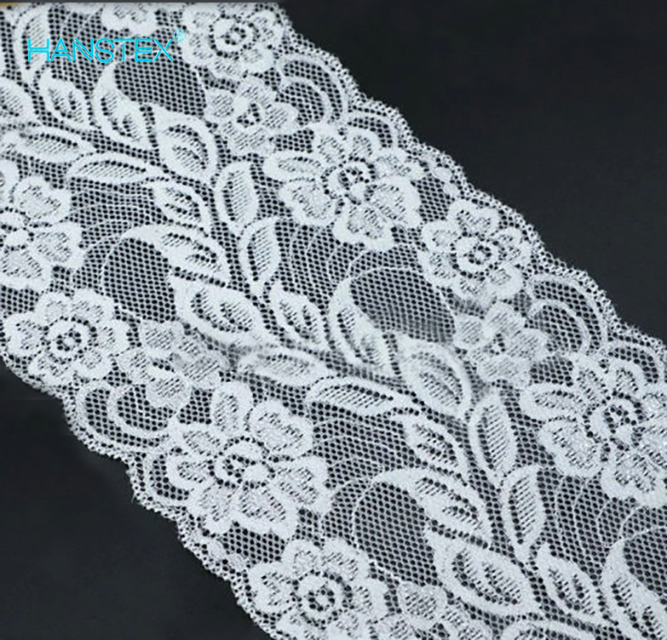 White Floral Elastic Lace (HSTF-1711)