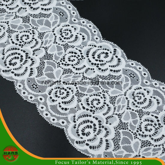 White Floral Elastic Lace (HSTF-1717)