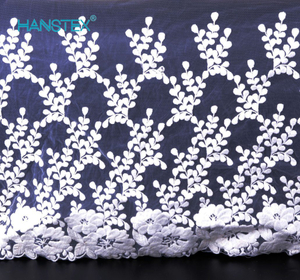 Hans Wholesale China Beige Chiffon Lace Fabric