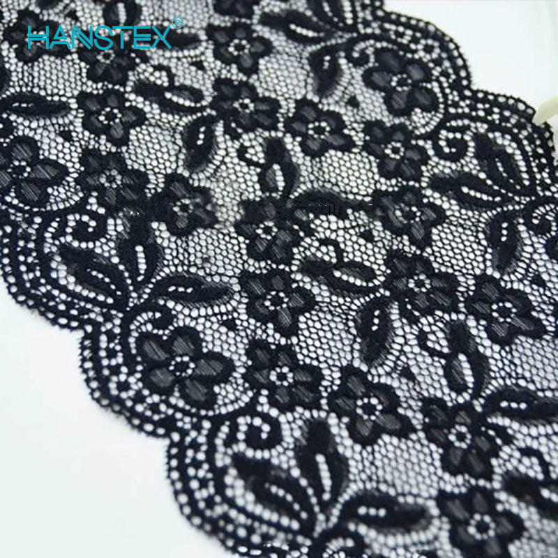 Black Floral Elastic Lace (FJXD-01)