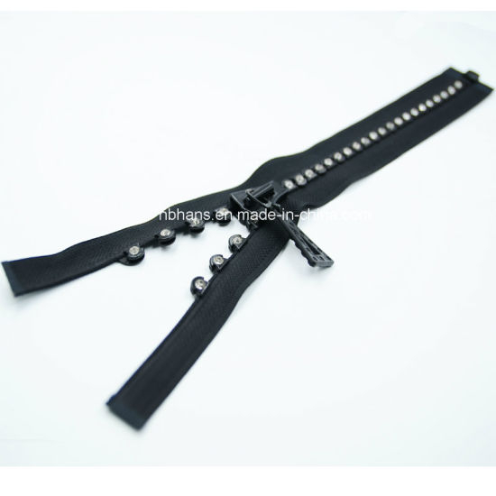 Rhinestone Plastic Open-End Zipper -5# (SZ-069)