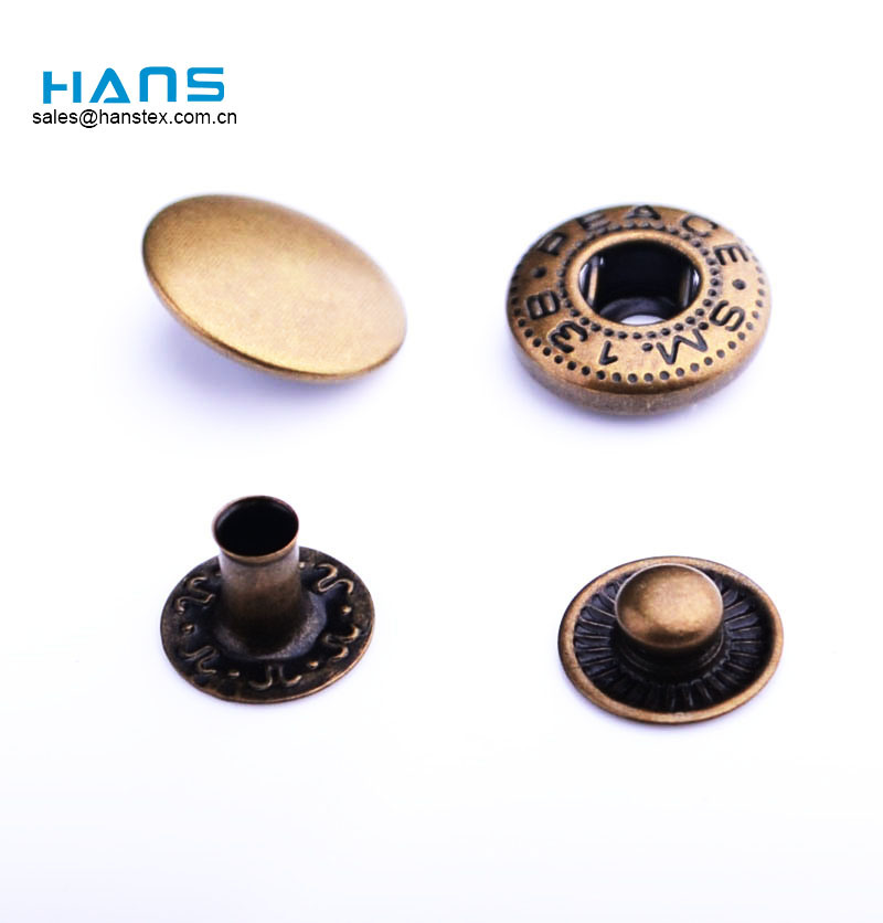 Hans 2019 Hot Sale Different Sizes Metal Button Snaps for Leather