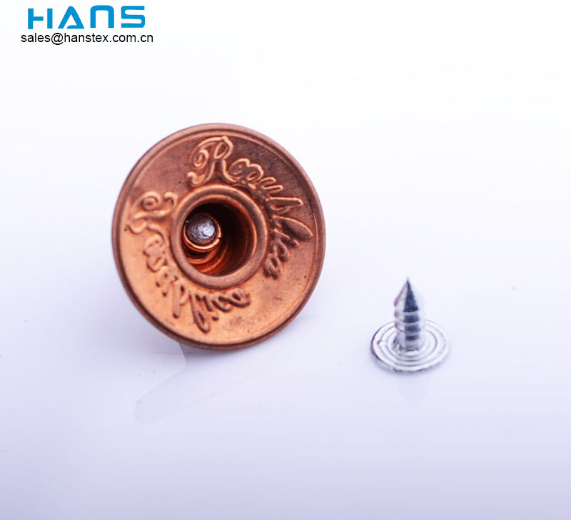 Hans Wholesale Custom Logo Beautiful Rose Gold Shank Jeans Button